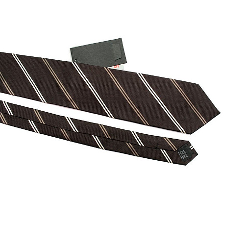 Галстук мужской коричневый в полоску Emilio Corali GIN-2525