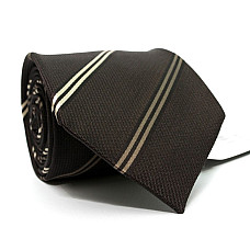 Галстук мужской коричневый в полоску Emilio Corali GIN-2525