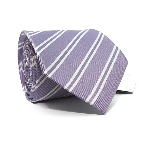 Галстук мужской сиреневый в полоску Emilio Corali GIN-2526