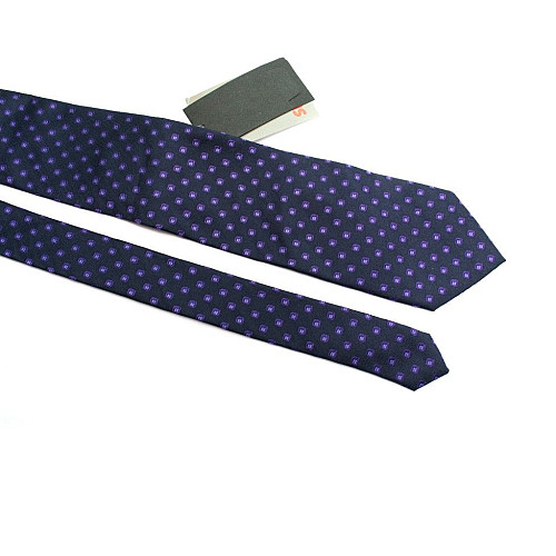 Краватка чоловіча синя з фіолетовими елементами Emilio Corali GIN-2531