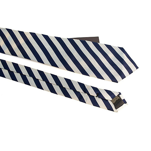 Галстук мужской серо-синий в полоску Emilio Corali GIN-2537