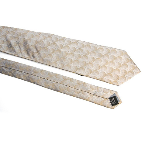 Галстук мужской серо-бежевый в кружечки Emilio Corali GIN-2539