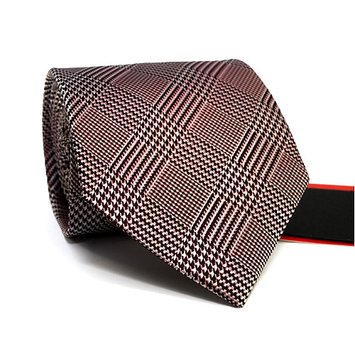 Краватка чоловіча бордова в клітку Emilio Corali GIN-2549