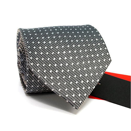 Галстук мужской светло-серый с точками Emilio Corali GIN-2557