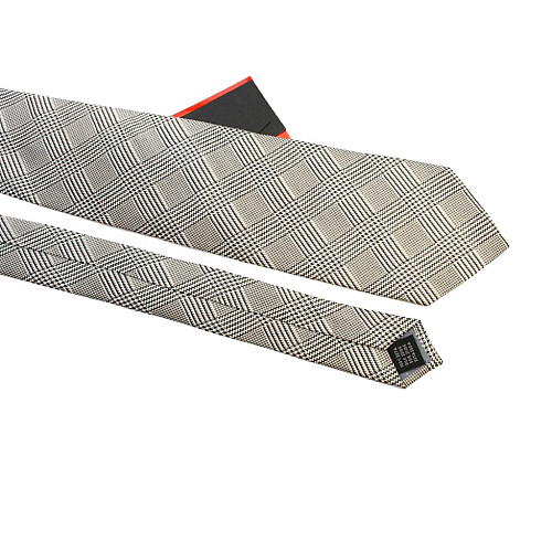 Краватка Emilio Corali чоловіча світло-сіра в клітку GIN-2558