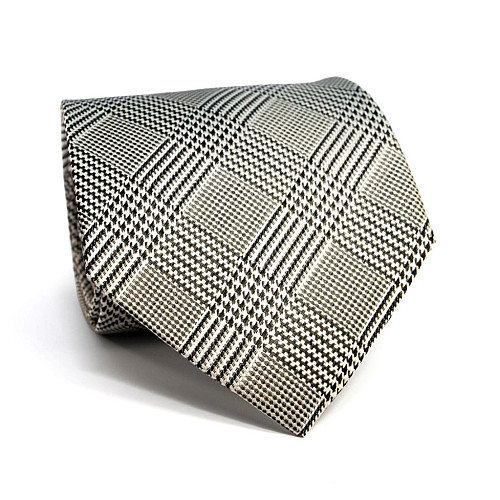 Краватка Emilio Corali чоловіча світло-сіра в клітку GIN-2558