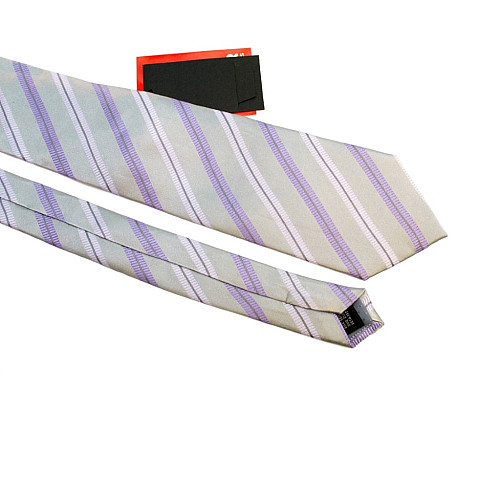 Краватка чоловіча сіра з фіолетовими смужками Emilio Corali GIN-2561