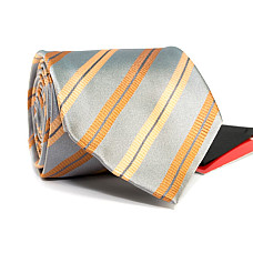 Галстук мужской серый в полоски Emilio Corali GIN-2569