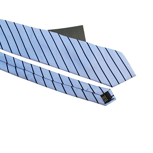 Краватка чоловіча блакитна в сині смужки Emilio Corali GIN-2570