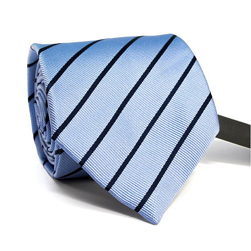 Краватка чоловіча блакитна в сині смужки Emilio Corali GIN-2570