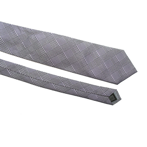 Галстук мужской черно-белый с фиолетовым оттенком Emilio Corali GIN-2575