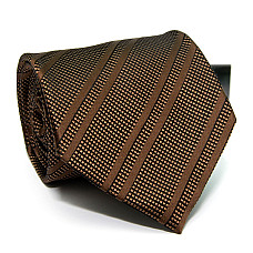 Галстук мужской коричневый в квадратики-полоски GIN-2577