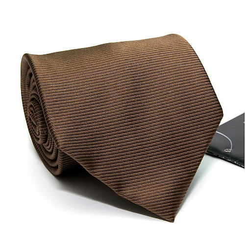 Галстук мужской коричневый в полоски GIN-2578