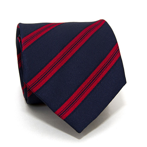 Галстук Emilio Corali темно-синий в красные полоски GIN-2580