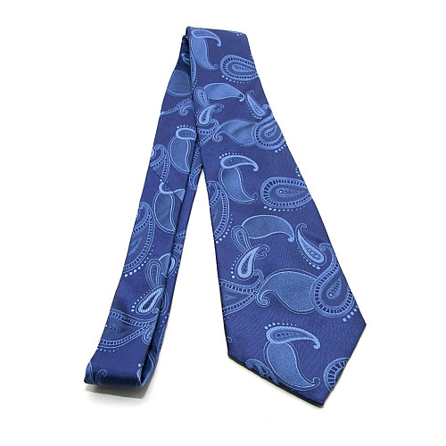 Краватка Emilio Corali синя з візерунком турецький огірок GIN-2583