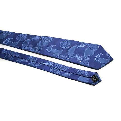 Краватка Emilio Corali синя з візерунком турецький огірок GIN-2583