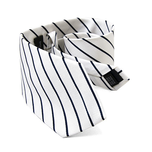 Галстук Emilio Corali белый в синюю полоску GIN-2586