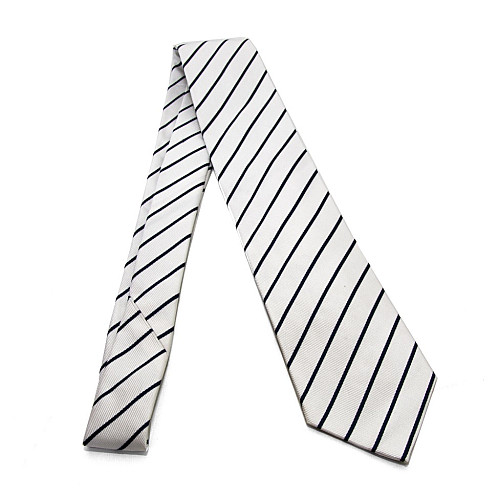 Галстук Emilio Corali белый в синюю полоску GIN-2586