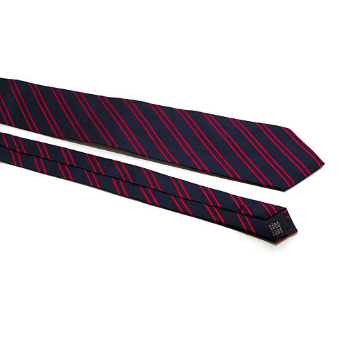 Галстук Emilio Corali синий с красными полосками GIN-2594