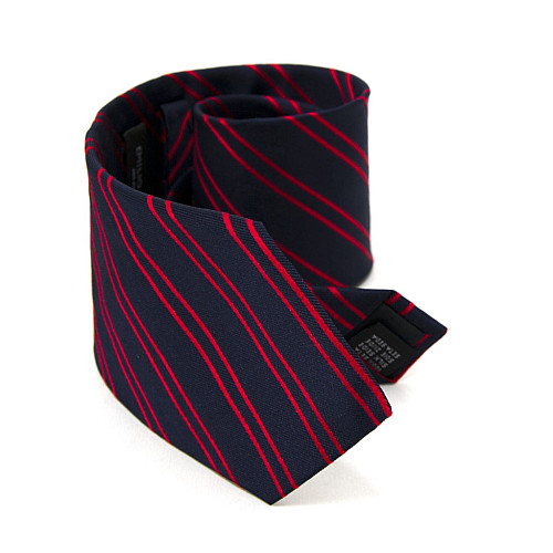 Галстук Emilio Corali синий с красными полосками GIN-2594