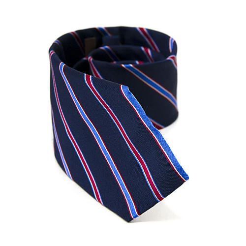 Галстук Emilio Corali синий матовый в полоску GIN-2597