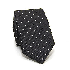Узкий галстук Sakis Rouvas черный в белый горох GIN-2599