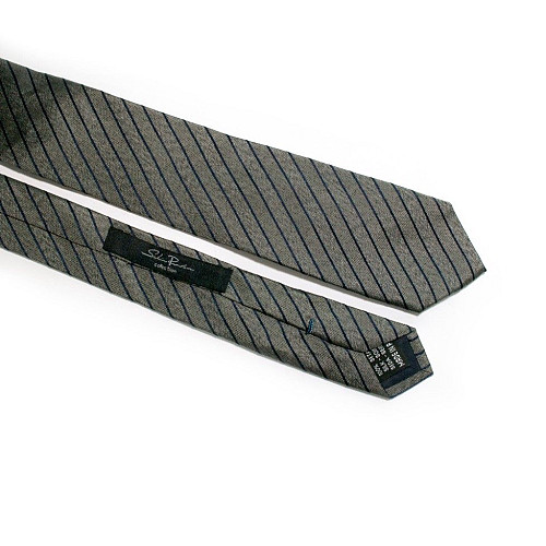 Галстук Sakis Rouvas узкий серый в синюю полоску GIN-2317