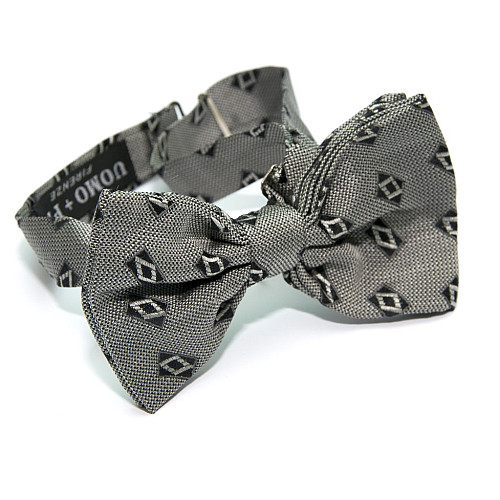 Серая галстук-бабочка Uomo + Piu с ромбиками ZNM-1900