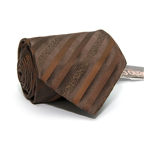 Краватка Roberto Cavalli коричнева в смужку ZN-1810
