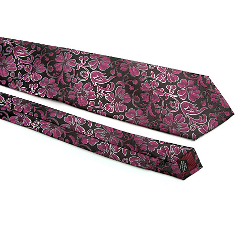 Галстук ZAGI фиолетовый с цветами ZN-1816