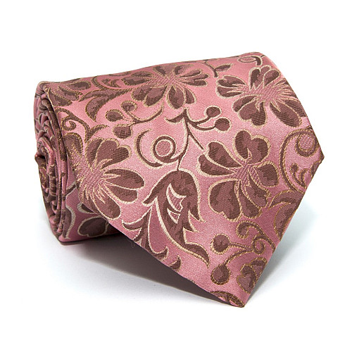 Рожева  краватка ZAGI з квітами ZN-1824