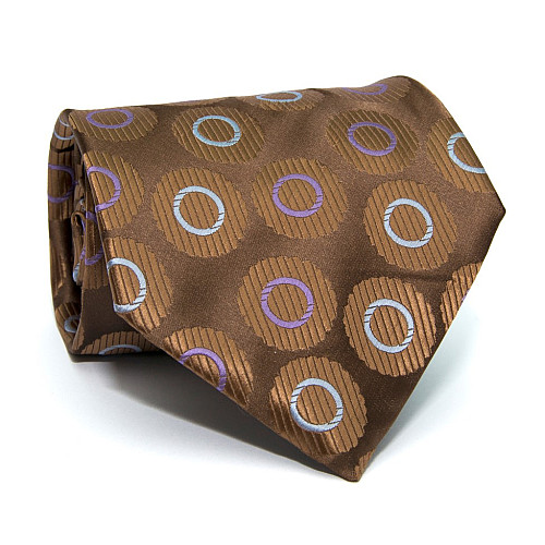 Коричневый галстук ZAGI с кружечками ZN-1826