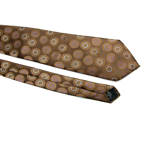 Коричневый галстук ZAGI с кружечками ZN-1826
