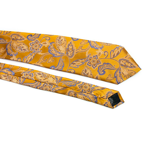 Золотистый галстук ZAGI с цветами ZN-1836