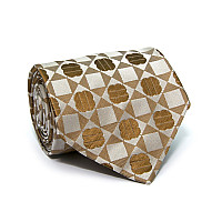 Серо-бронзовый галстук Romeo Gigli в квадратики ZN-1839