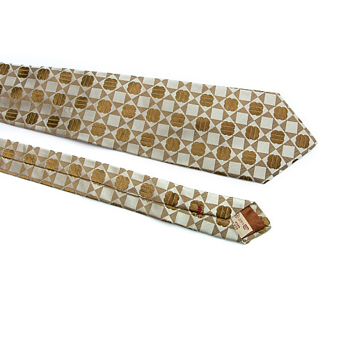 Серо-бронзовый галстук Romeo Gigli в квадратики ZN-1839