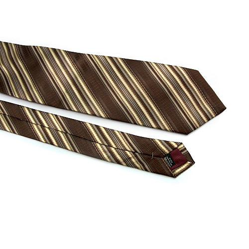 Галстук ZAGI коричневый в полоску ZN-1841