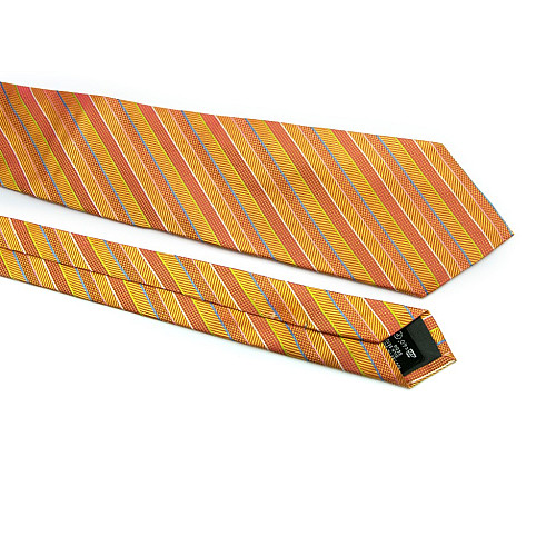 Краватка Rosso Fiorwntino помаранчева в смужку ZN-1842