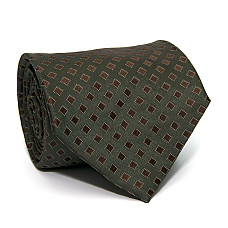 Темно-зеленый галстук Rosso Fiorwntino в ромбіки ZN-1845