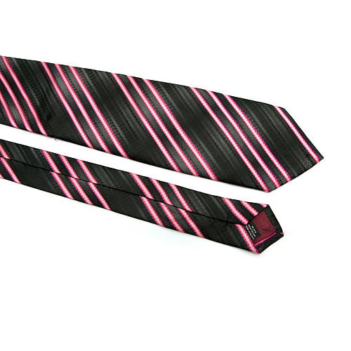 Галстук ZAGI черный в розовую полоску ZN-1853