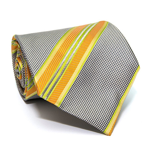 Галстук Rosso Fiorwntino серый в полоску ZN-1856