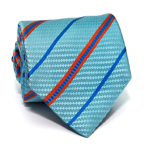 Галстук Rosso Fiorwntino голубой с полосками ZN-1857