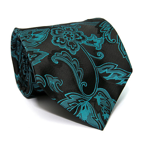 Черный галстук ZAGI с цветами ZN-1864