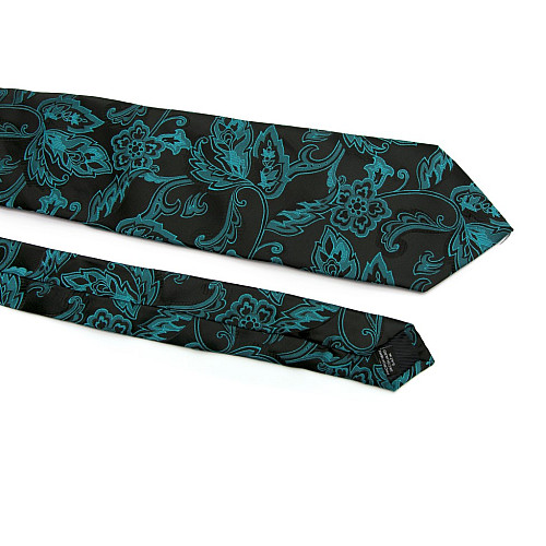 Черный галстук ZAGI с цветами ZN-1864