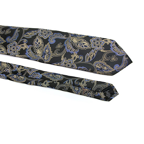 Темно-синий галстук ZAGI с цветами ZN-1865