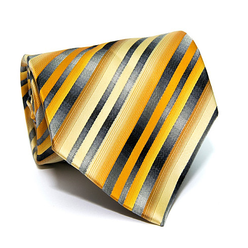 Галстук ZAGI желтый в серую полоску ZN-1867