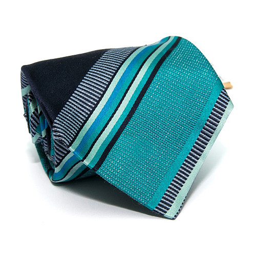 Галстук Romeo Gigli сине-бирюзовый в полоску ZN-1869