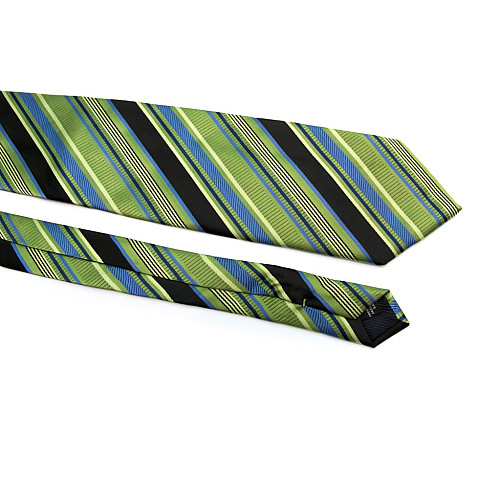 Галстук ZAGI зеленый с полосками ZN-1876