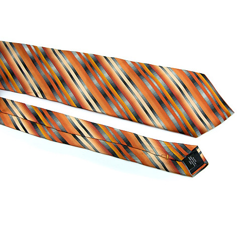 Галстук ZAGI огненый в серые полоски ZN-1879