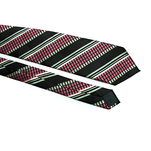 Краватка Rafello чорна з квадратиками-смужками ZN-1883